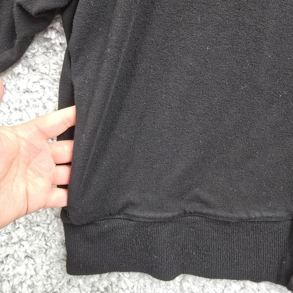 Eileen Fisher Jacket Womens Large Black Asymmetrical Zipper 1/3 Sleeve Stretch - Picture 4 of 12